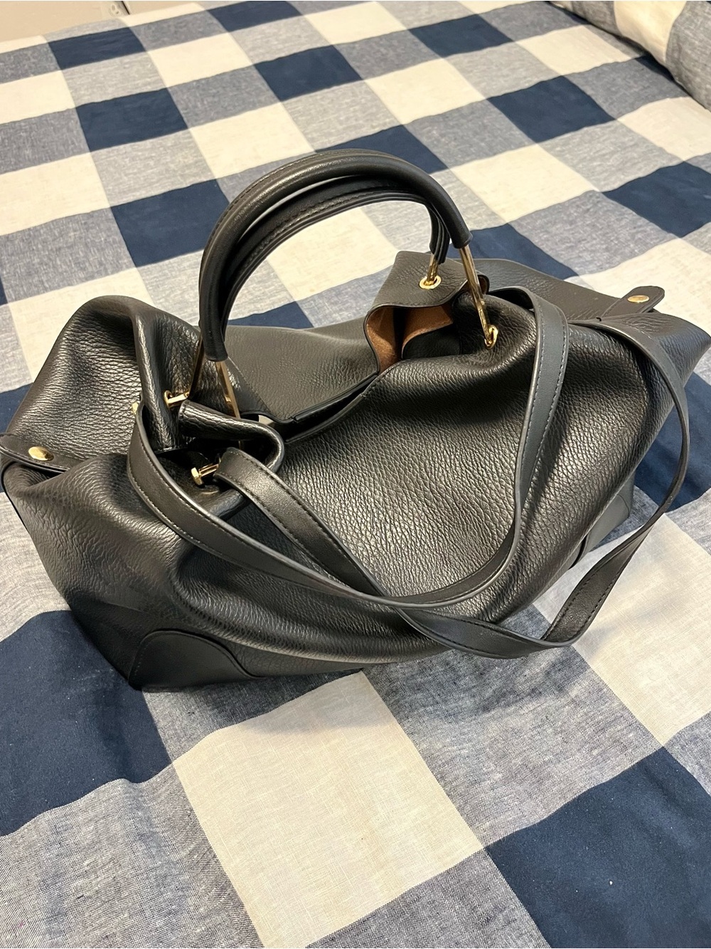 Classic Black Satchel Handbag